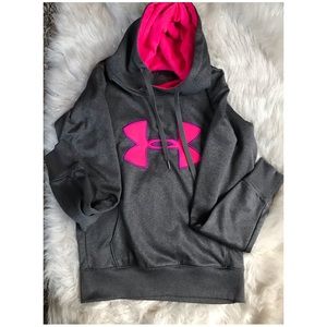 Under Armour Grey and Pink Pullover hoodie